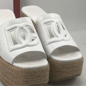 Dolce & Gabbana White and tan wedges